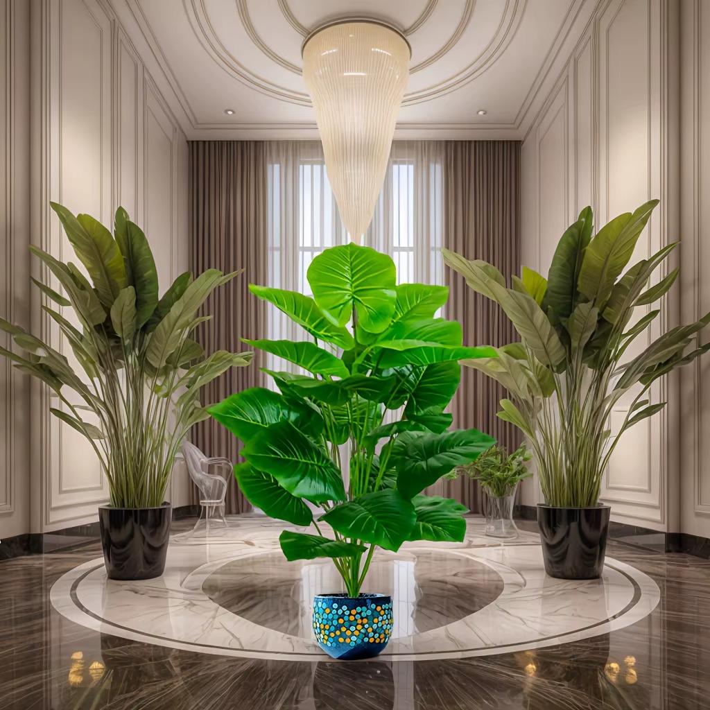 Fiddle Leaf Fig - ต้นปาล์มประดิษฐ์เหมือนจริง 1 ชิ้น ขนาด 60-105 ซม.