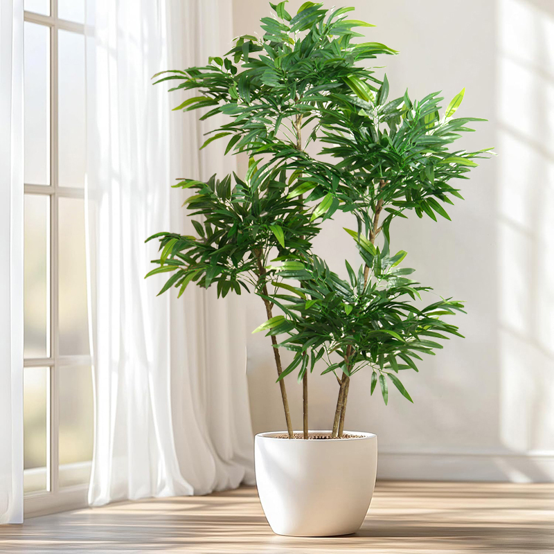 Fiddle Leaf Fig - ต้นไม้ใบไผ่ประดิษฐ์ขนาดใหญ่ 80-180 ซม. ต้นปาล์มปลอม พลาสติก กิ่งมอนสเตอร่า