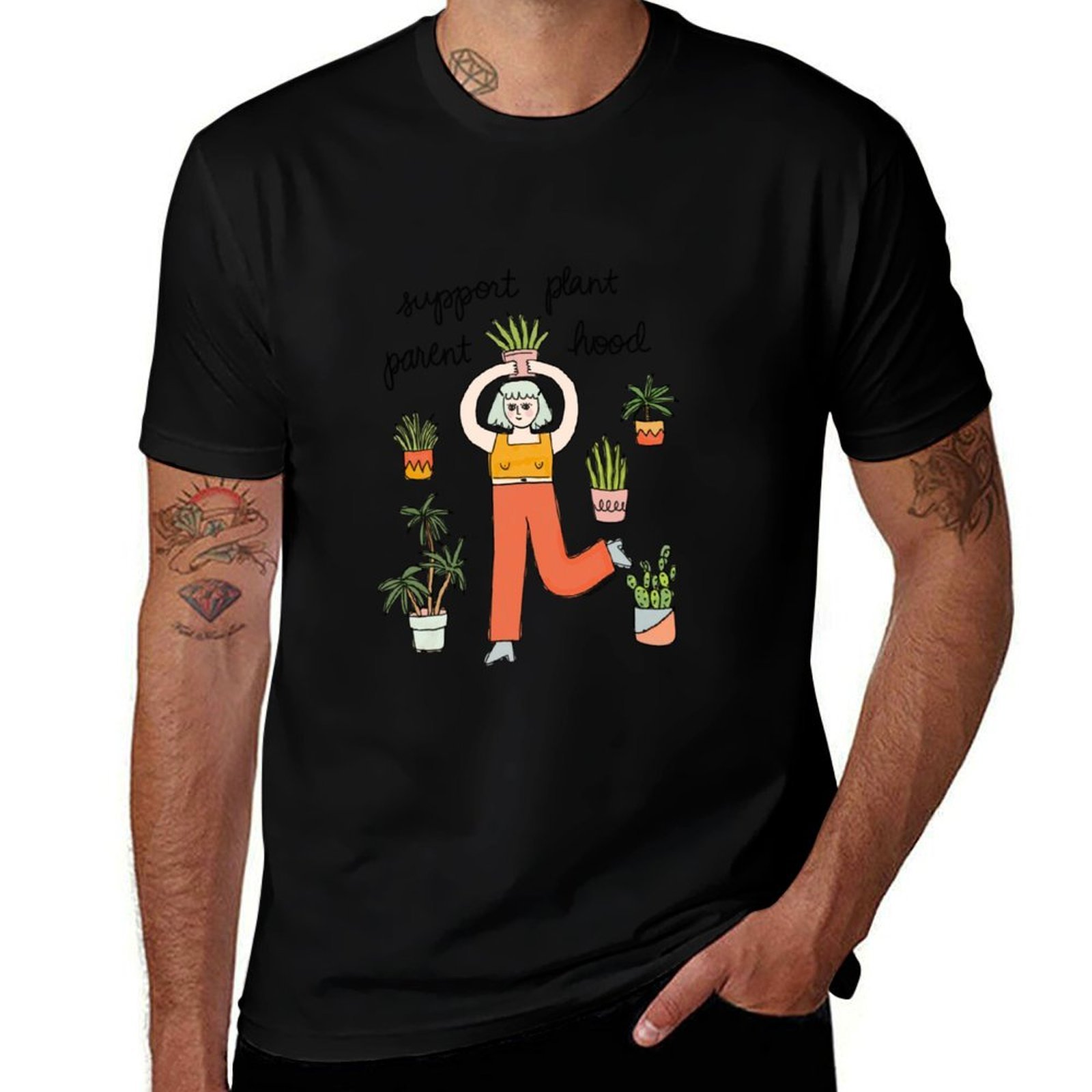 Plant Parenthood - สนับสนุนการดูแลพืช - เสื้อยืดพีชฟัซส์ เสื้อยืดฤดูร้อนสุดเท่