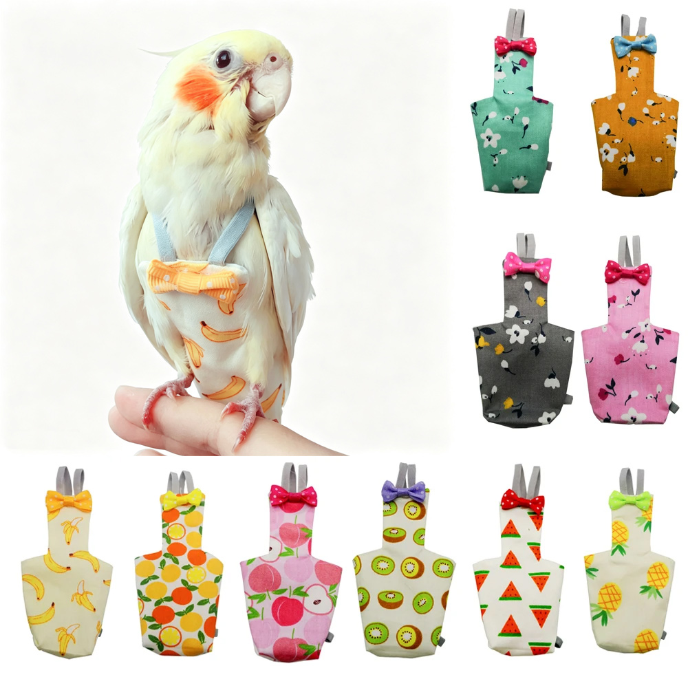 Plant Parenthood - ชุดบินนกแก้วนกค็อกคาเทลลายดอกไม้และผลไม้สีสันสดใสน่ารัก ขนาดเล็ก กลาง ใหญ่ สำหรับสัตว์เลี้ยง ซักได้