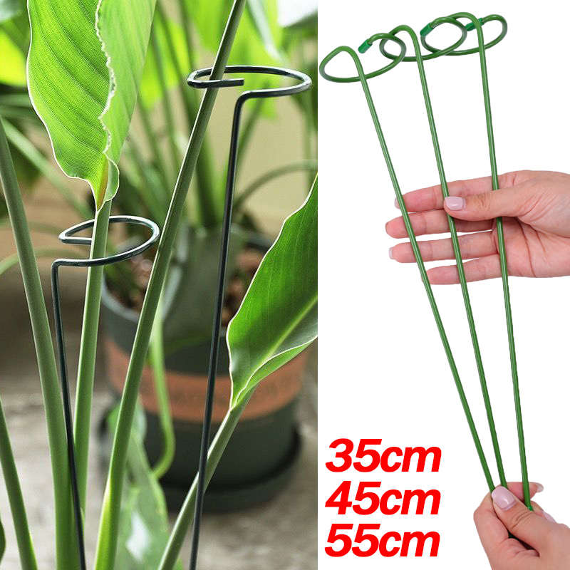 Plant Parent Tools - 1-10pcs โลหะ SINGLE Stem พืชไม้พุ่มผู้ถือสวนสนับสนุน Stake