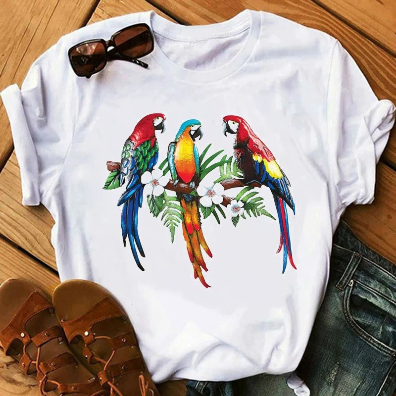 เสื้อยืดพิมพ์ลายนกแก้วหลากสีสั - Plant Parenthood บทวิจารณ์และราคา