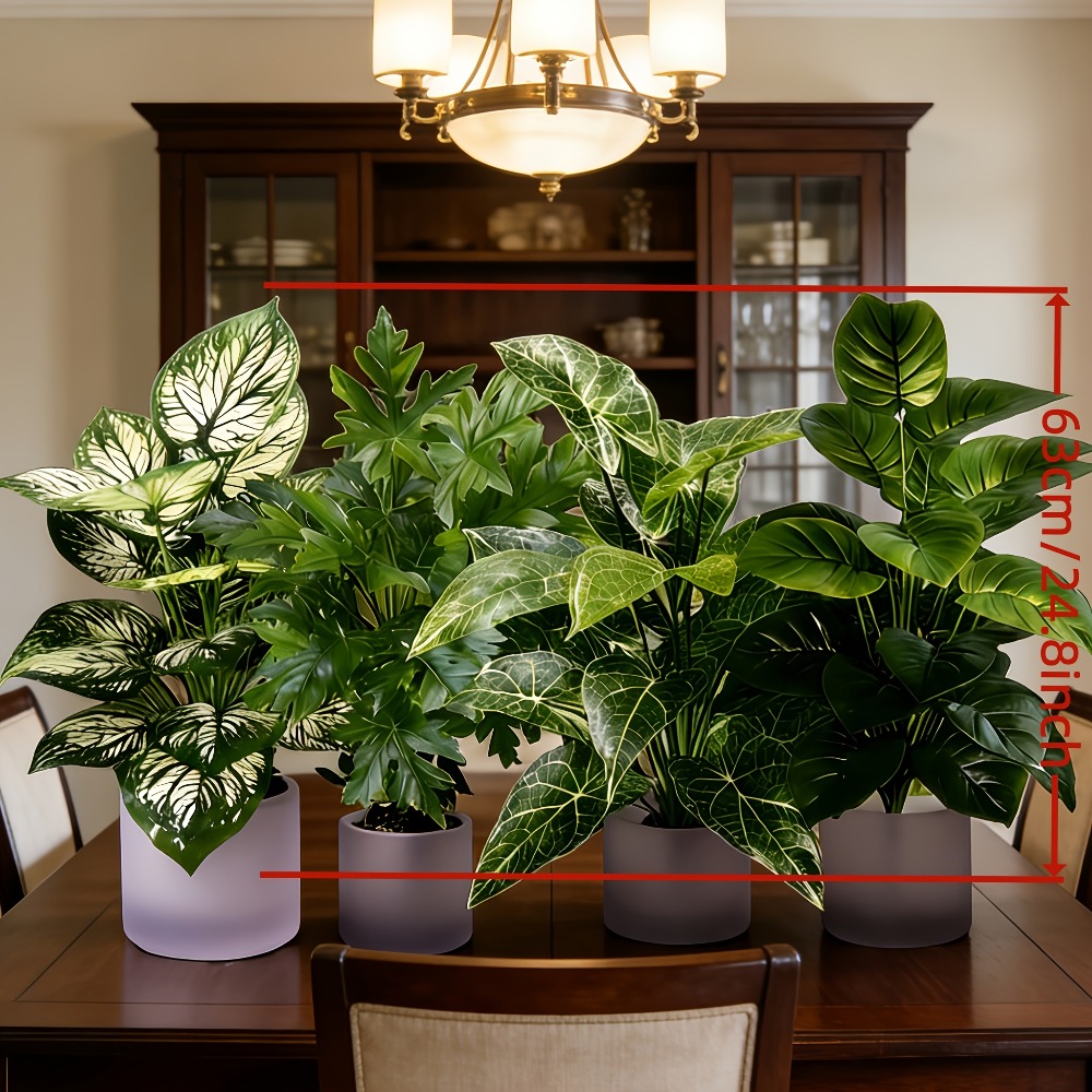 ต้นไม้ประดิษฐ์ 4 ชิ้น พร้อมใบ  - Fiddle Leaf Fig บทวิจารณ์และราคา